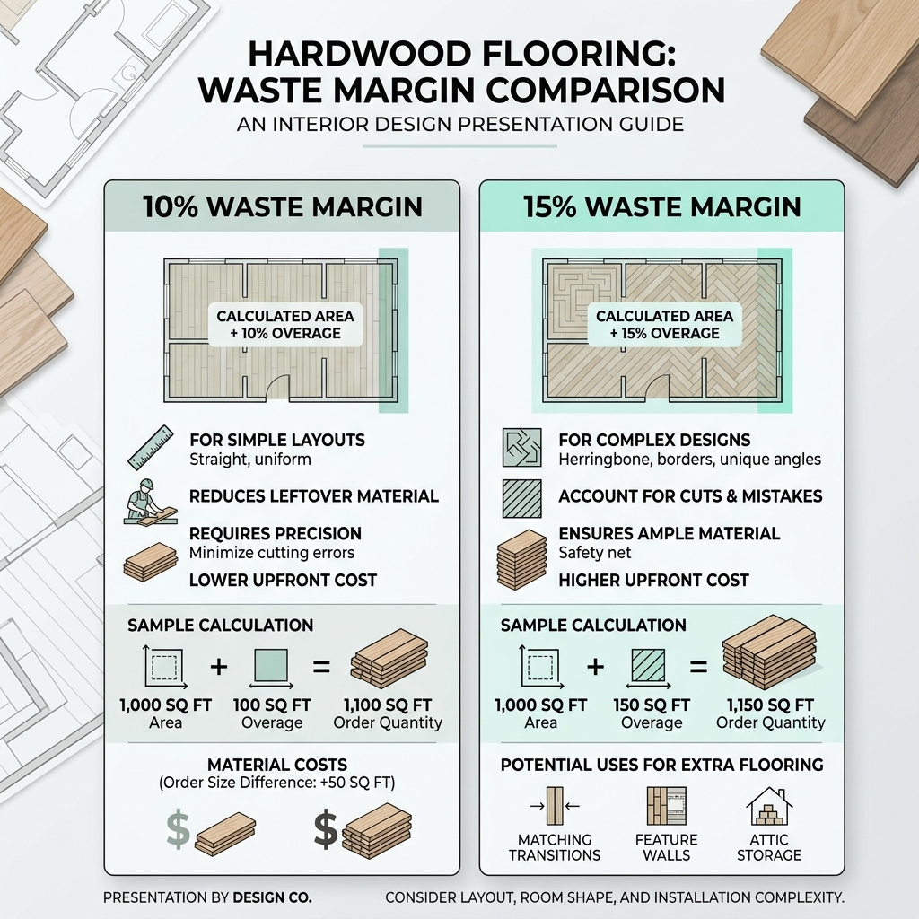Chart comparing 10 percent vs 15 percent waste margins